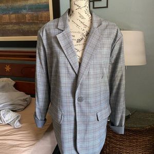 Prologue Gray Plaid Boyfriend Blazer